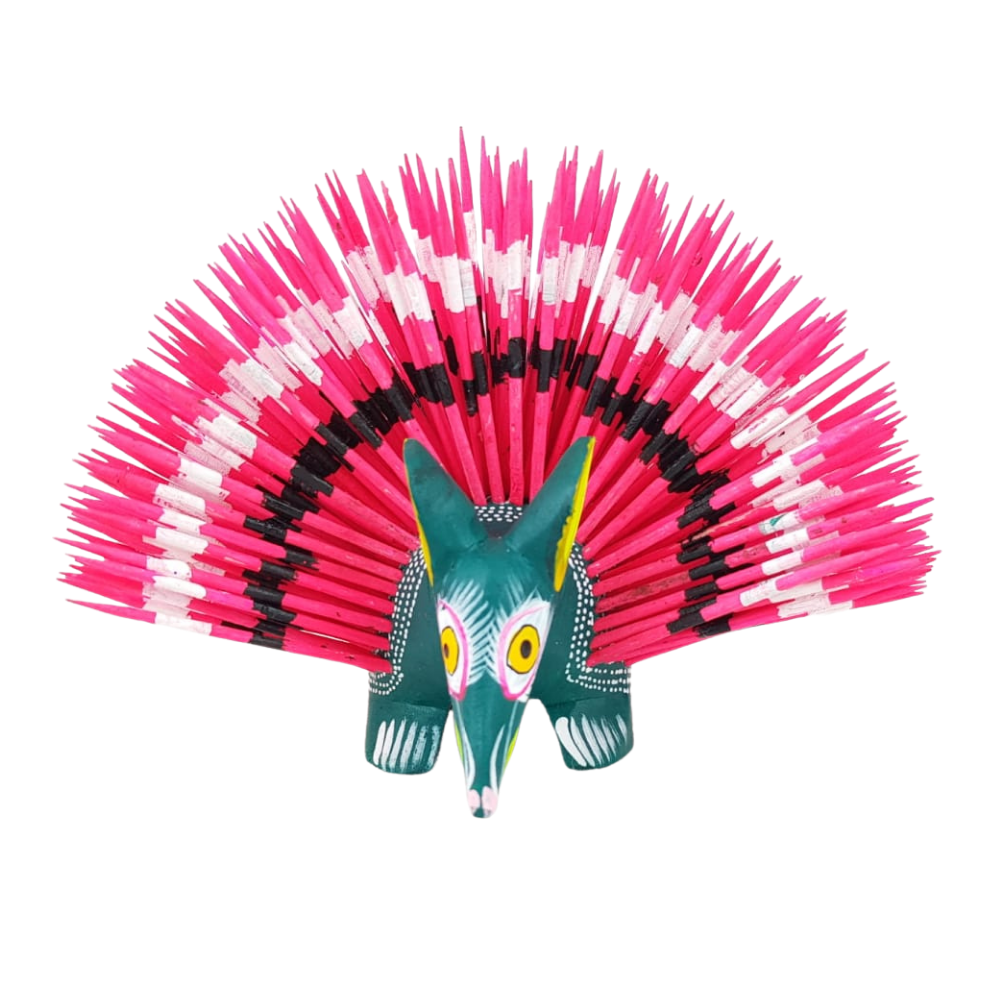 Alebrije puercoespín grande hecho en Oaxaca