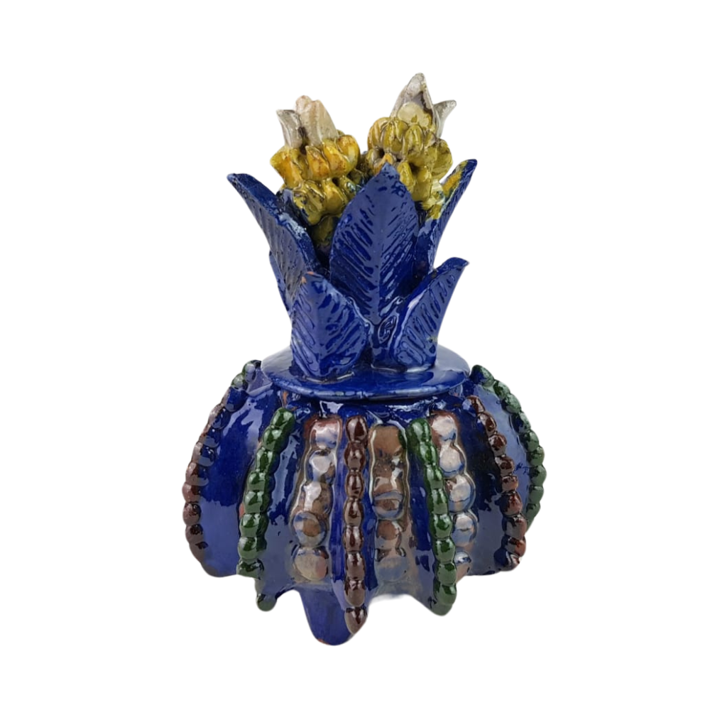 Piña mini decorada con la técnica de barro vidriado