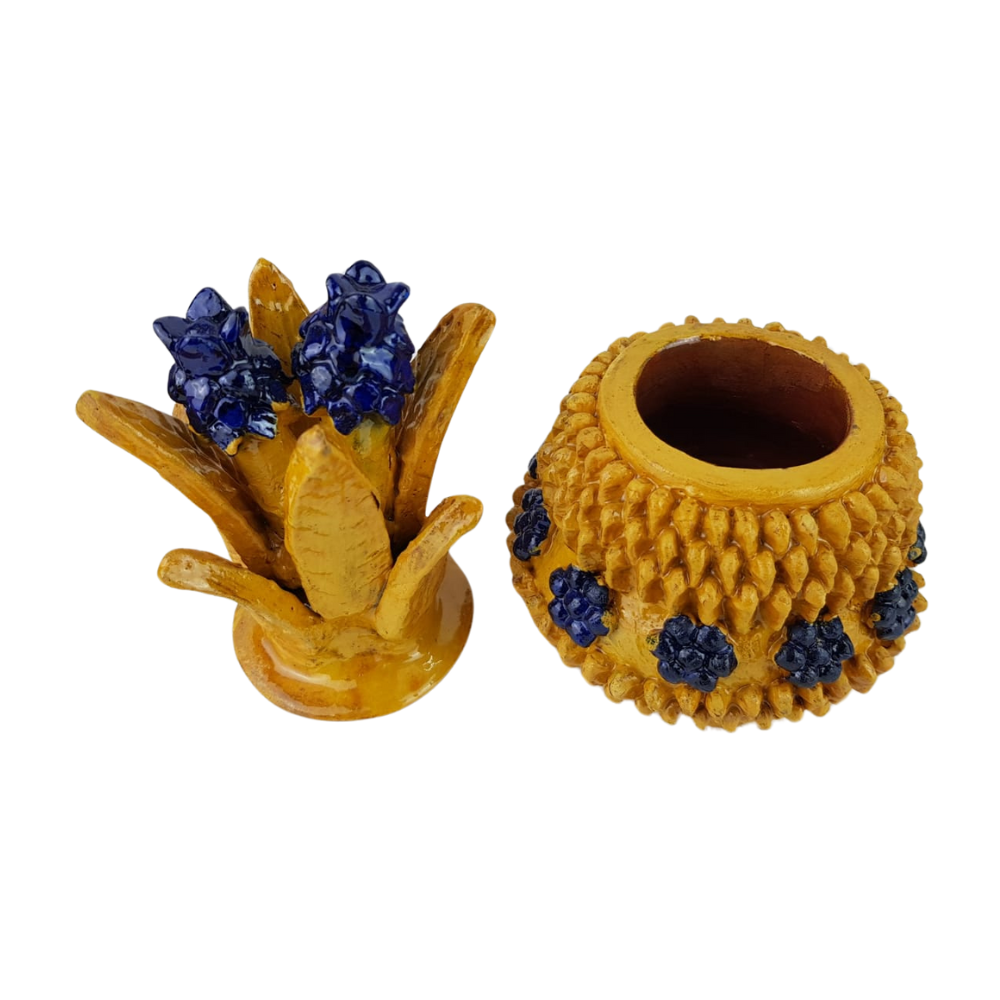 Piña mini decorada con la técnica de barro vidriado