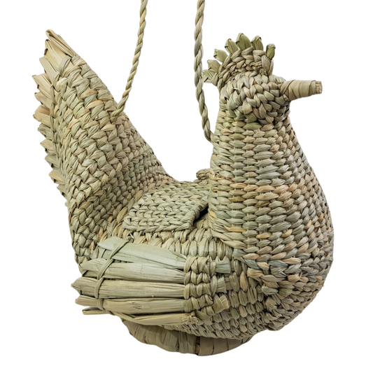 Bolsa gallina tejida a mano con fibra natural de chuspata