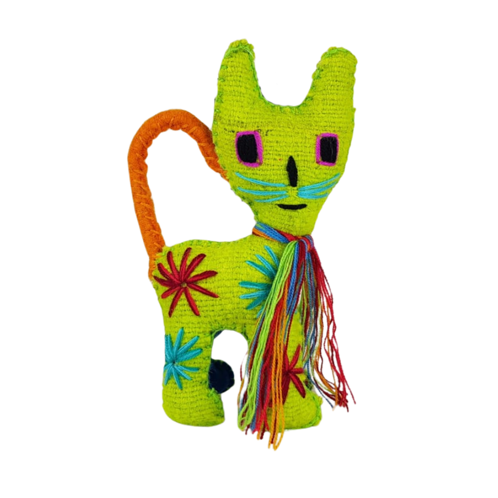 Animalito Gato Lana o Fieltro Chiapas | Artesanía Mexicana