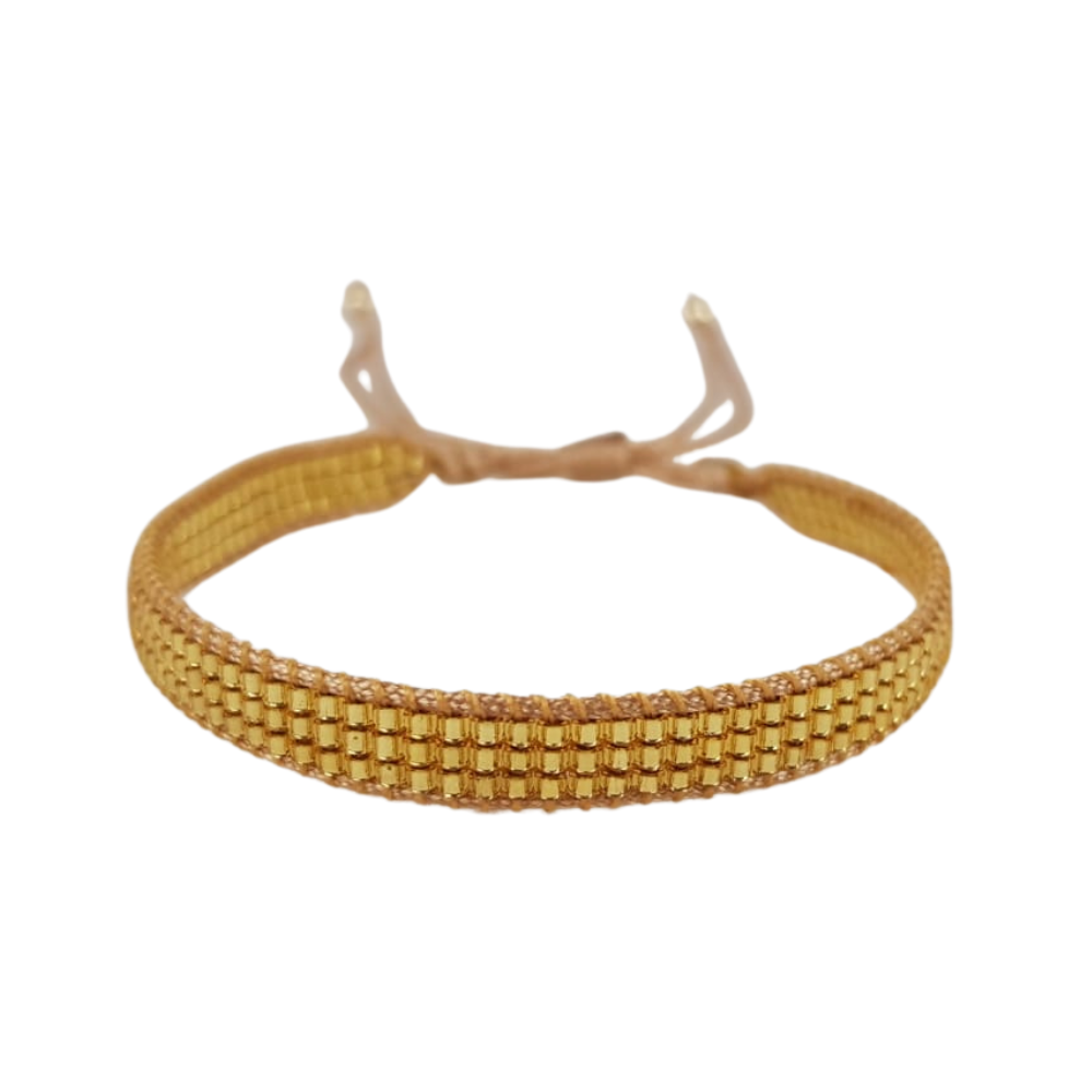 Pulsera ajustable, elaborada a mano con cristales miyuki