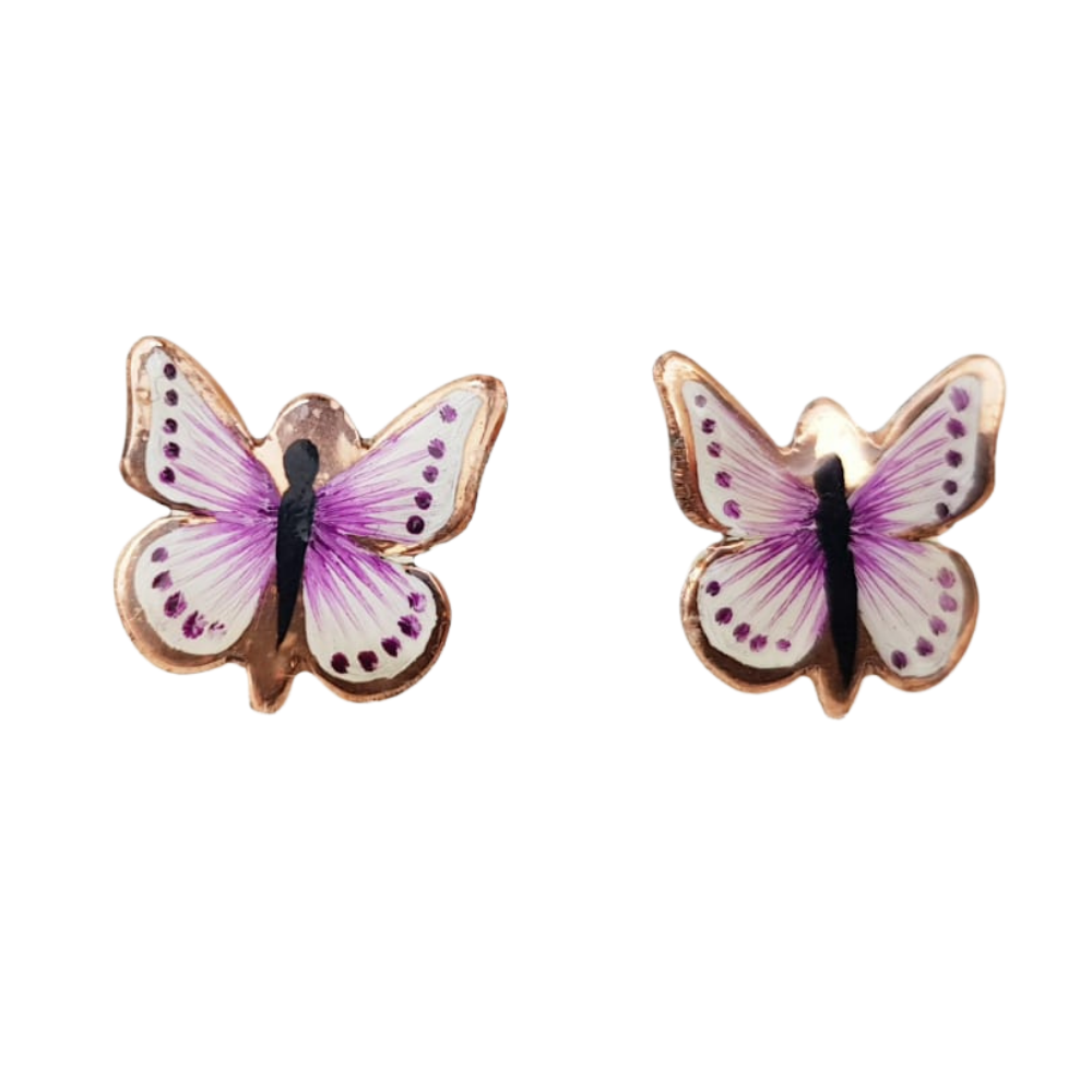 Arete de cobre chico con forma de mariposa