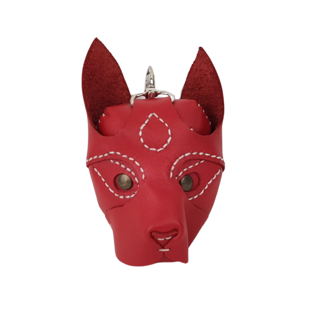 Monedero de piel con forma de cabeza de perro