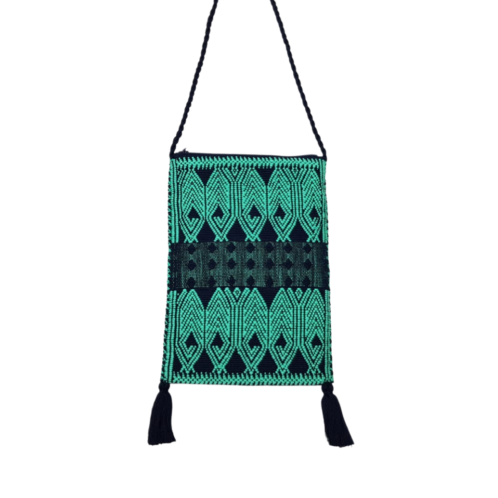 Bolsa para celular tejida en telar de cintura en Larráinzar