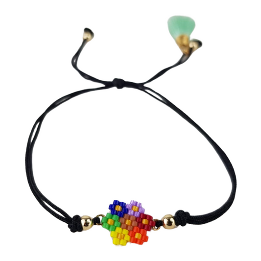 Pulsera de cristal miyuki, flor completa