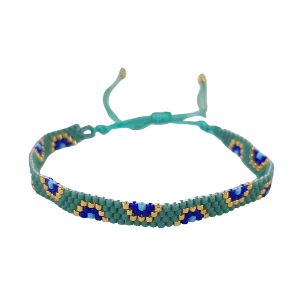 Pulsera ajustable, elaborada a mano con cristales miyuki