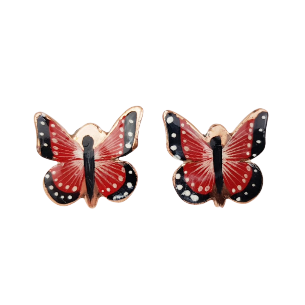 Arete de cobre chico con forma de mariposa