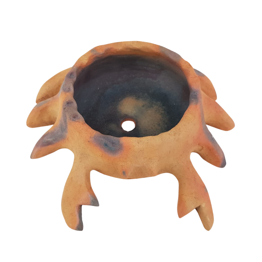 Maceta cangrejo de alfarería prehispánica