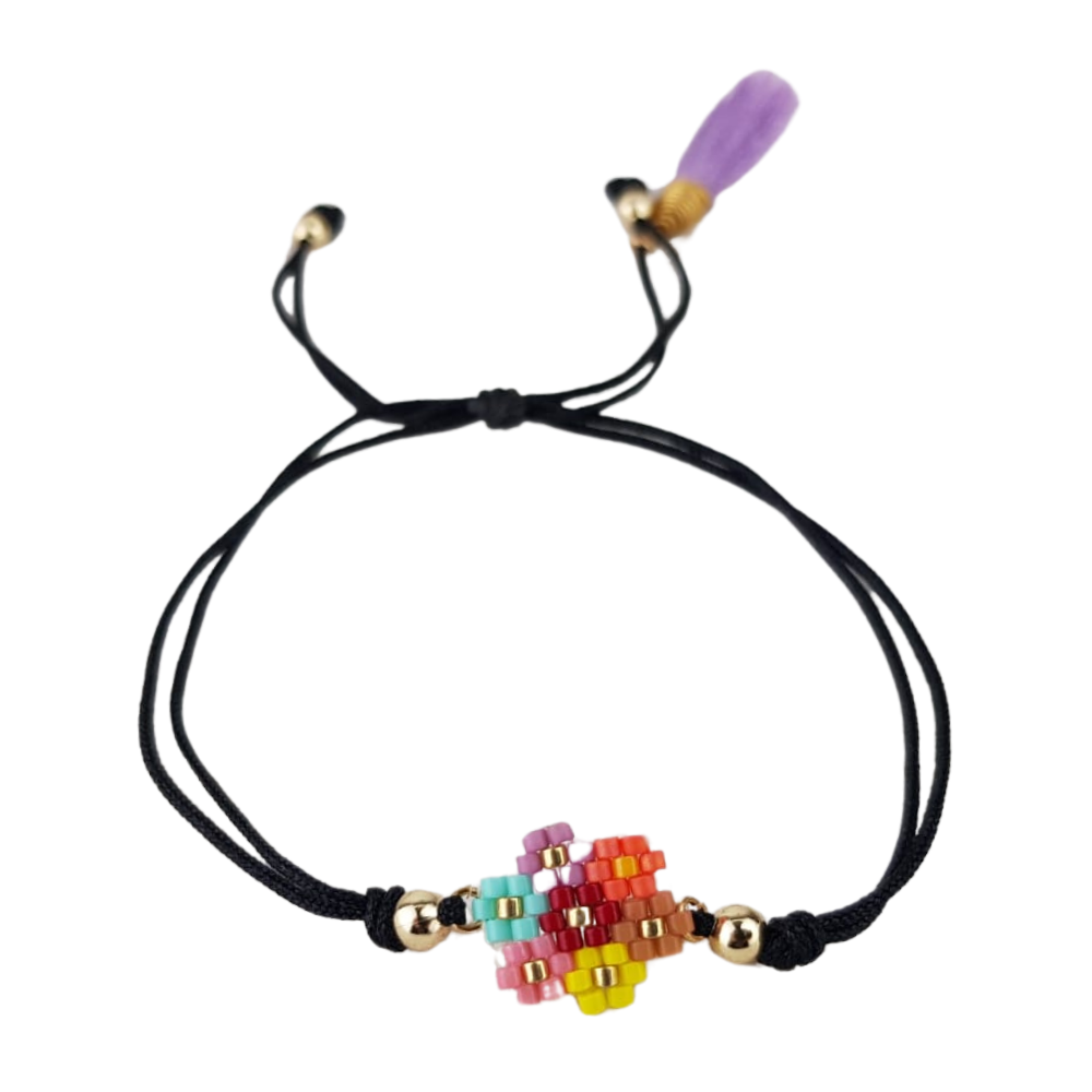 Pulsera ajustable de cristal miyuki, flor completa