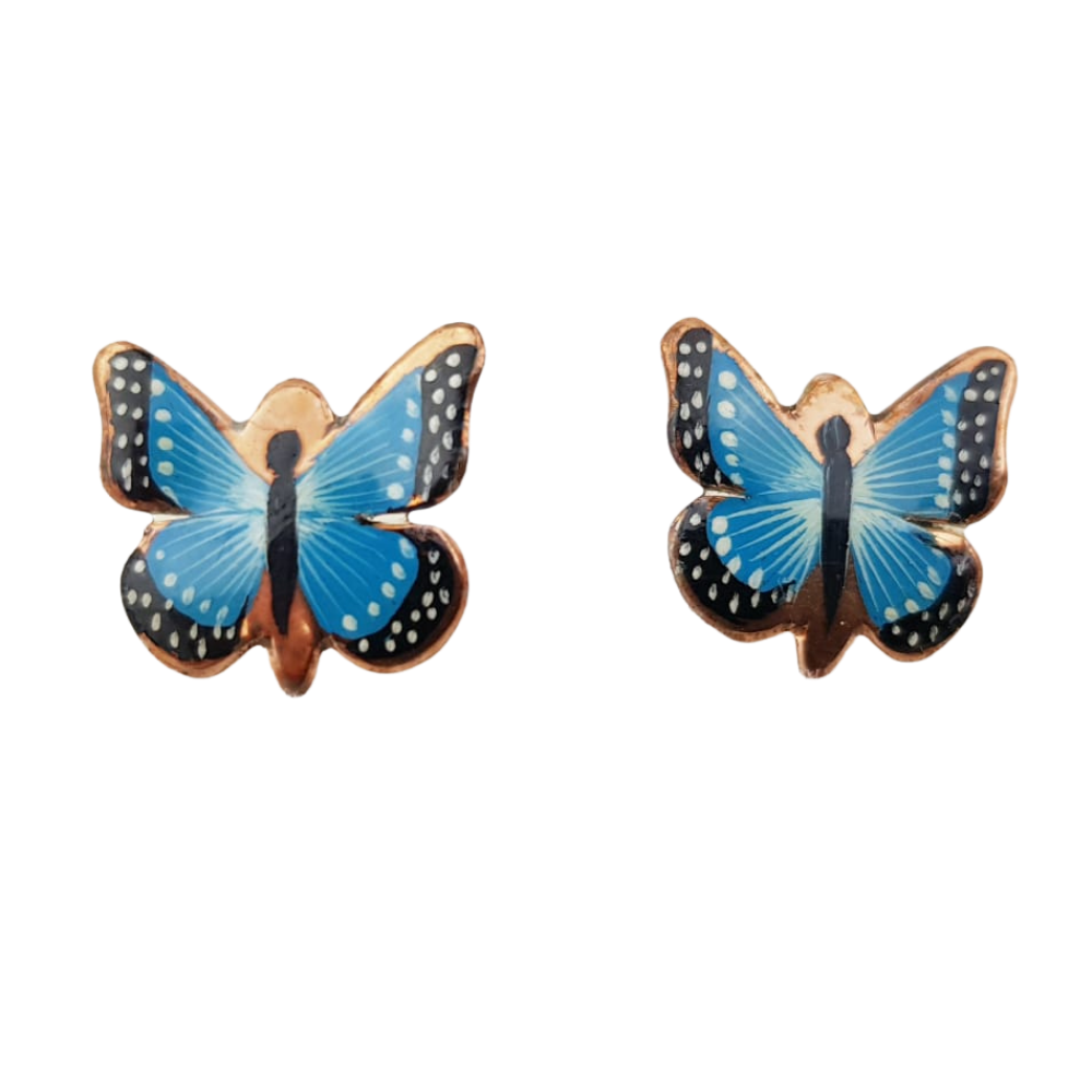 Arete de cobre chico con forma de mariposa