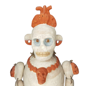 Títere de barro del dios prehispánico de la Tierra de los Muertos Mictlantecuhtli, deidad Azteca