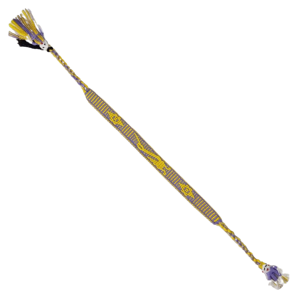 Pulsera tejida con hilo de algodón decorada con monitos