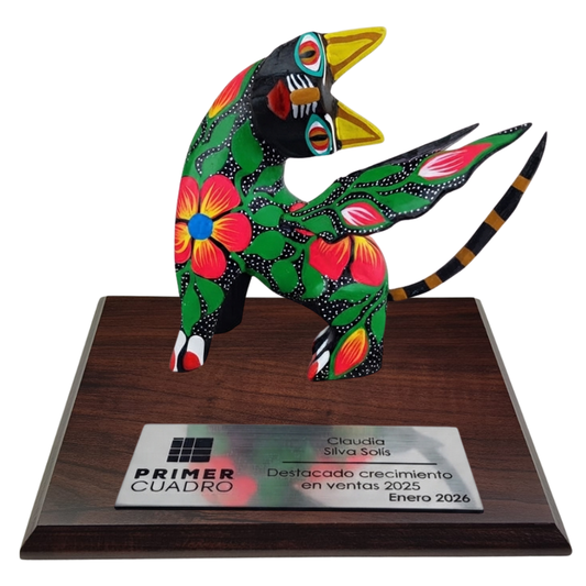 Trofeo Gato Alebrije Talla Madera Zapoteca | Obra de Autor