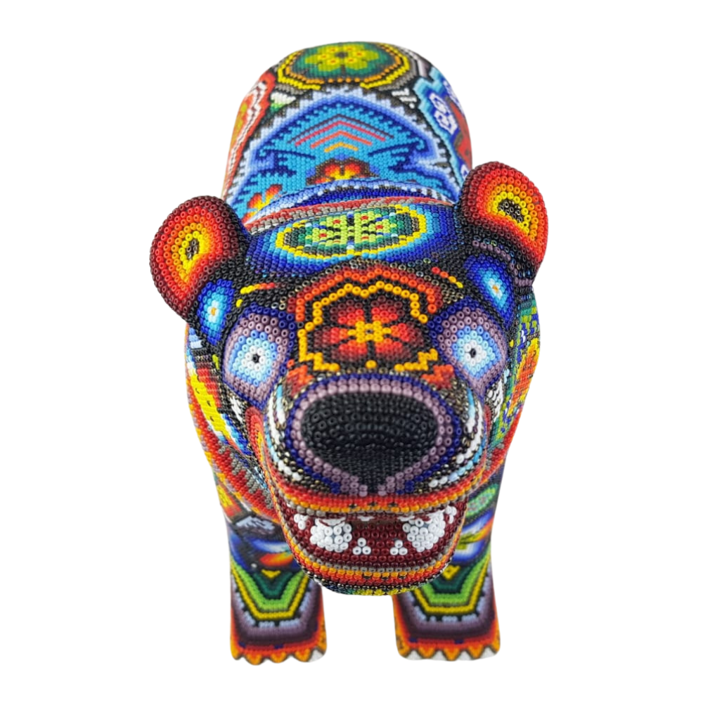 Oso de madera decoracion wixarica