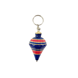 Llavero de madera en forma de trompo, pirinoa o balero