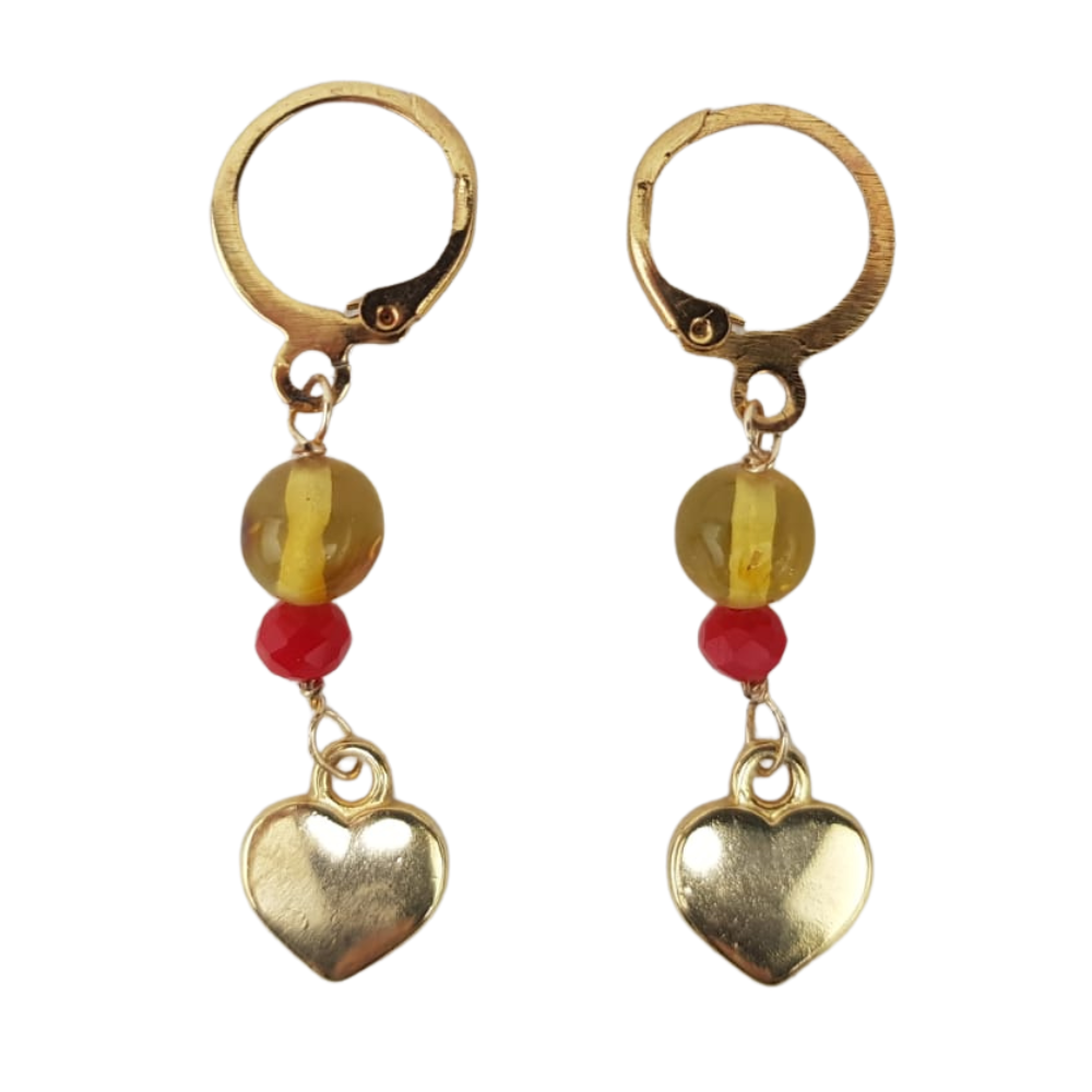 Arete con resina de ámbar