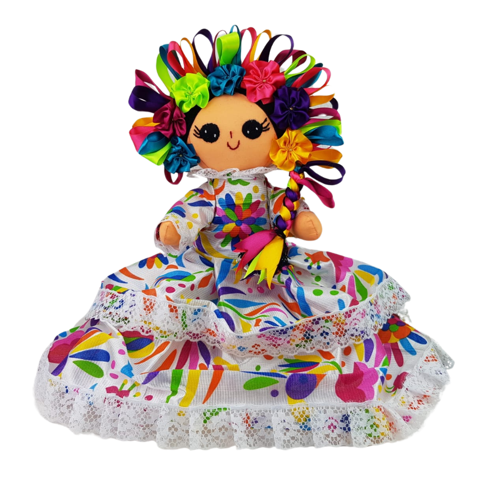 Muñeca de trapo otomí Lele grande – Artesanías Flor de Piña