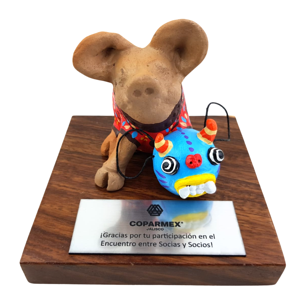 Trofeo Cerdito Barro Policromado Jal. | Tradición Mexicana