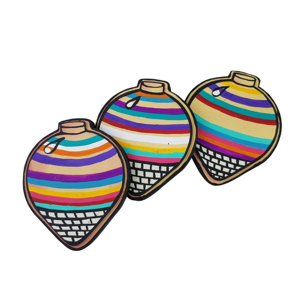 Imán de papel maché pintado a mano