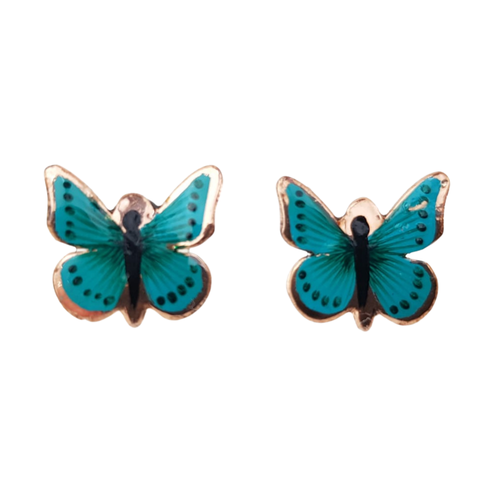 Arete de cobre chico con forma de mariposa