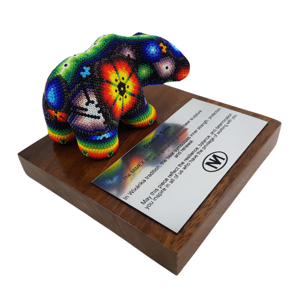 Premio Oso en Arte Wixárika Chaquira Jalisco | Pieza de Lujo