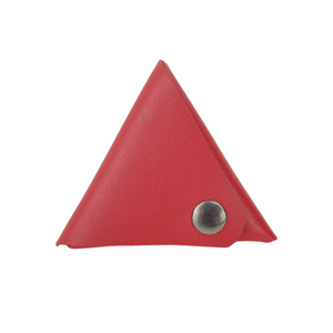 Monedero triangular de piel con broche