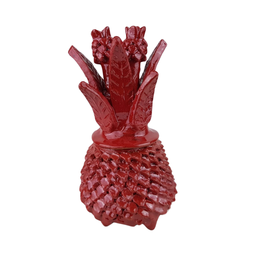 Piña mini decorada con la técnica de barro vidriado