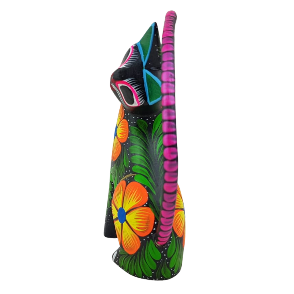 Alebrije Gato Sentado Mediano Copal Oax. | Arte de Autor