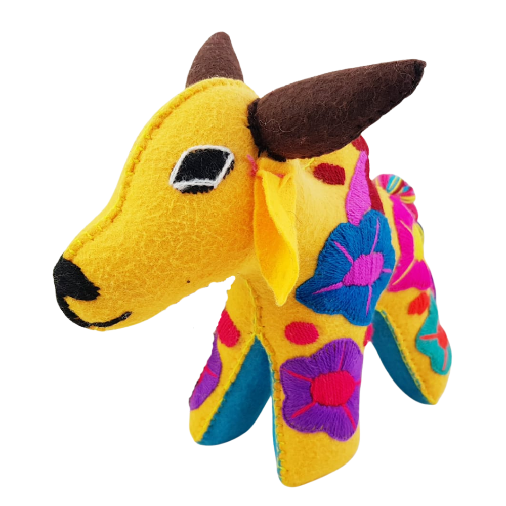 Animalito Toro Lana o Fieltro Chiapas | Artesanía Mexicana