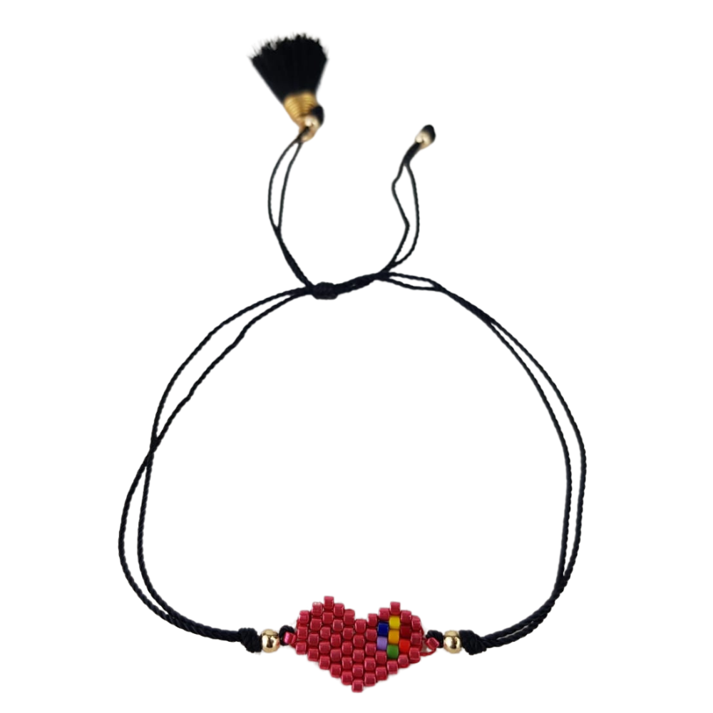 Pulsera con corazón miyuki