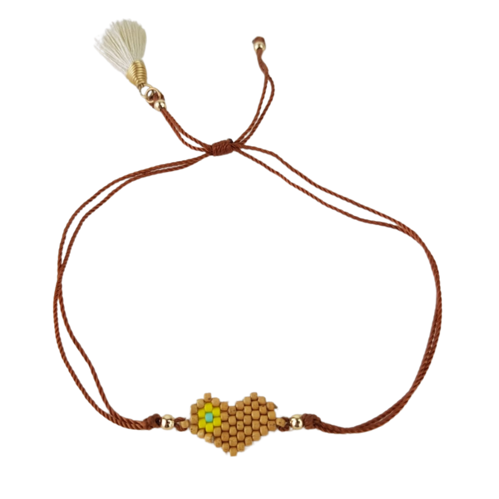 Pulsera con corazón miyuki