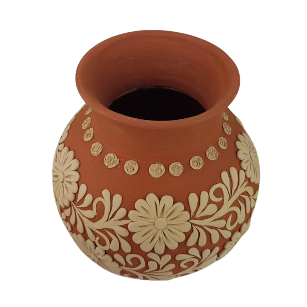 Paquete de 2 floreros grande de barro empastado + Envio a US