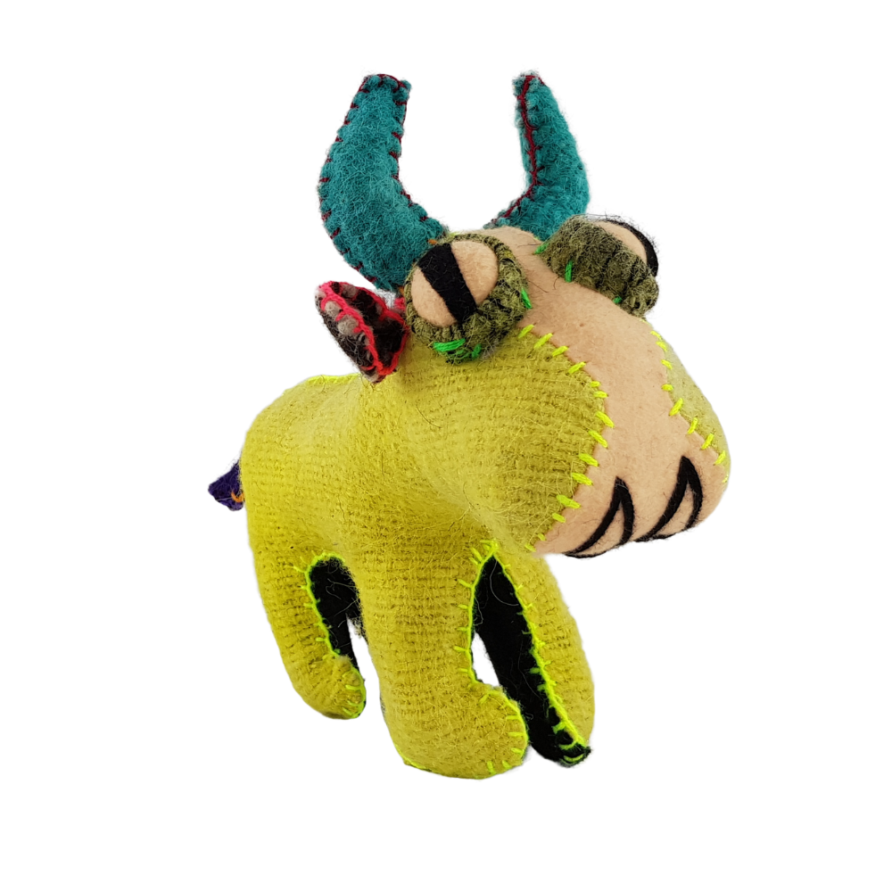 Animalito Toro Lana o Fieltro Chiapas | Artesanía Mexicana