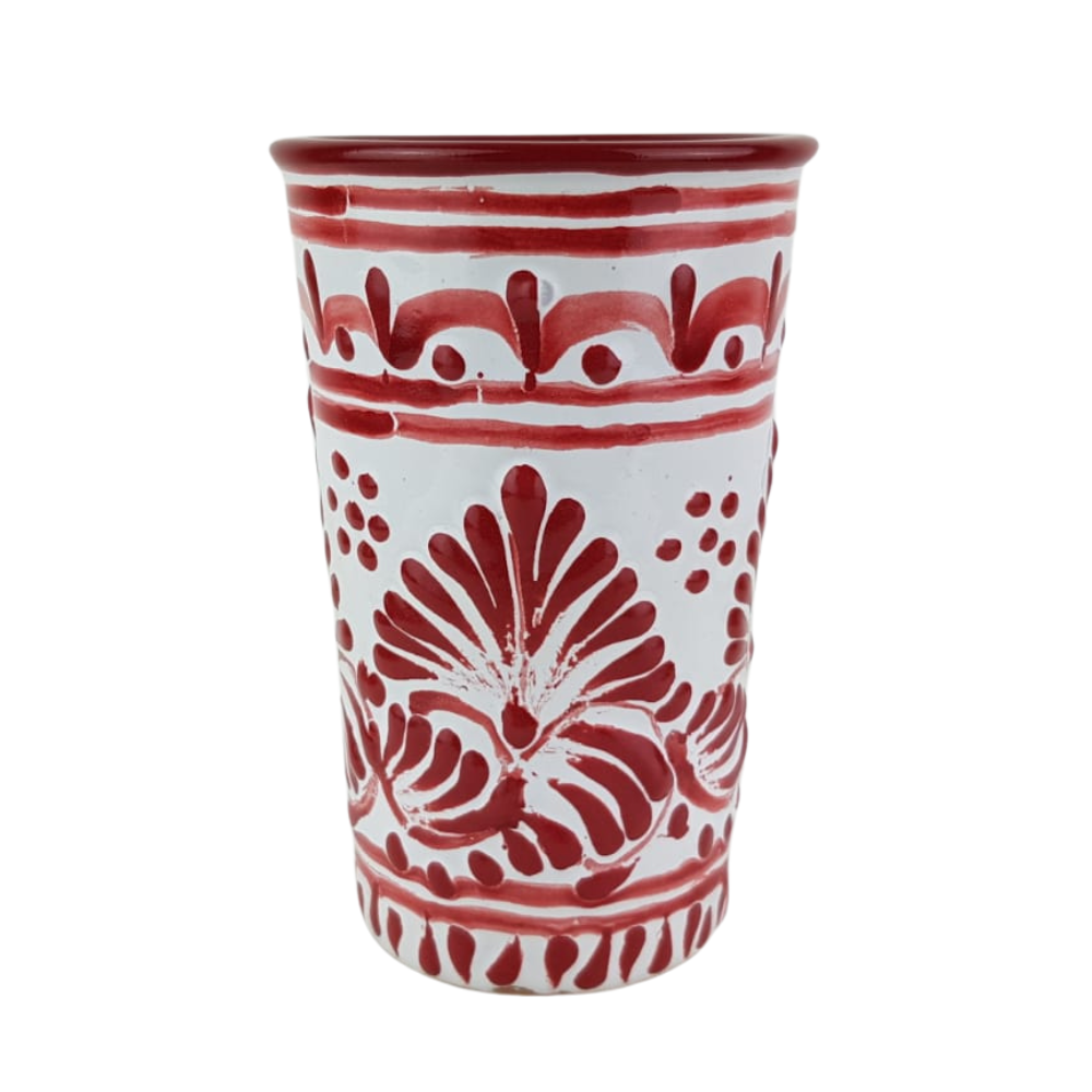 Vaso de talavera poblana con tapa