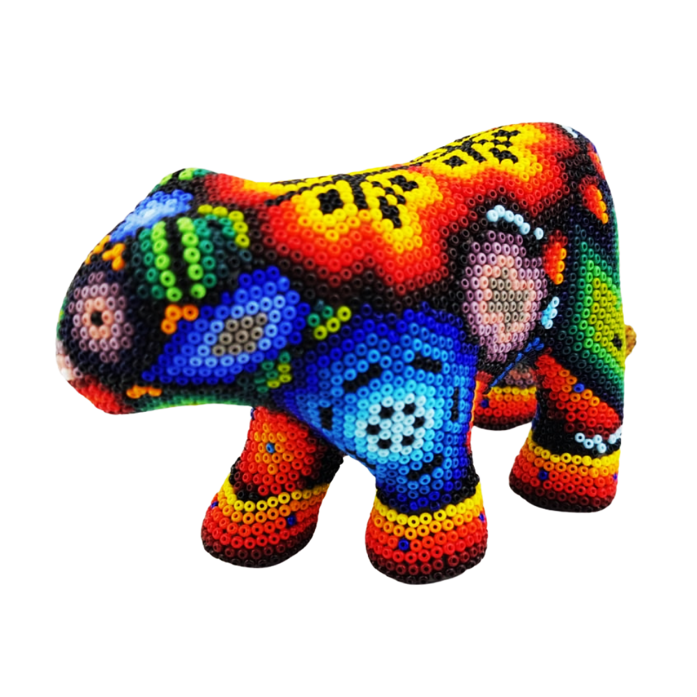 Jaguar wixárica hecho de papel maché