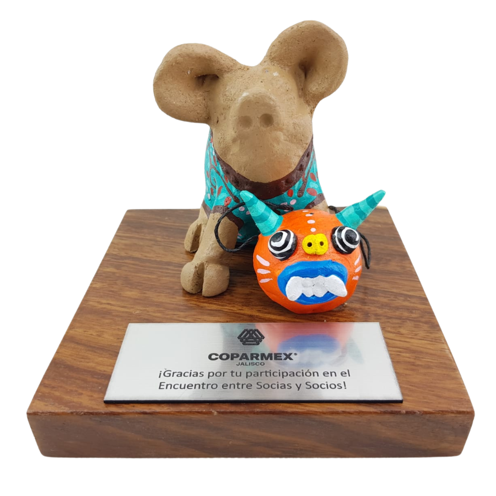 Trofeo Cerdito Barro Policromado Jal. | Tradición Mexicana