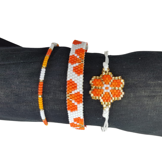 Pulsera ajustable en juego, de cristal miyuki