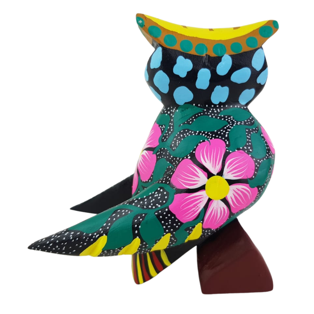 Alebrije Búho Mediano Talla en Copal Oax. | Arte de Autor