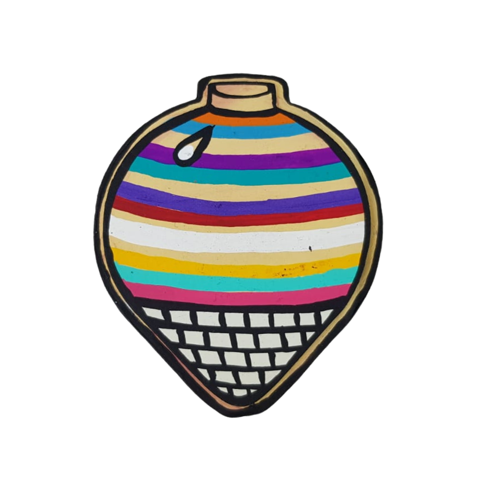 Imán de papel maché pintado a mano