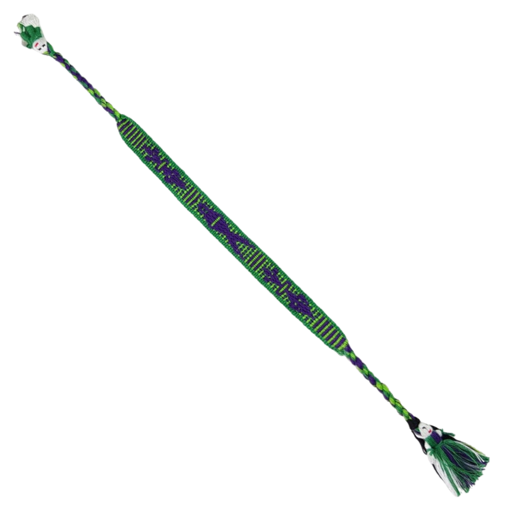 Pulsera tejida con hilo de algodón decorada con monitos