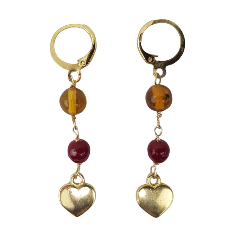 Arete con resina de ámbar