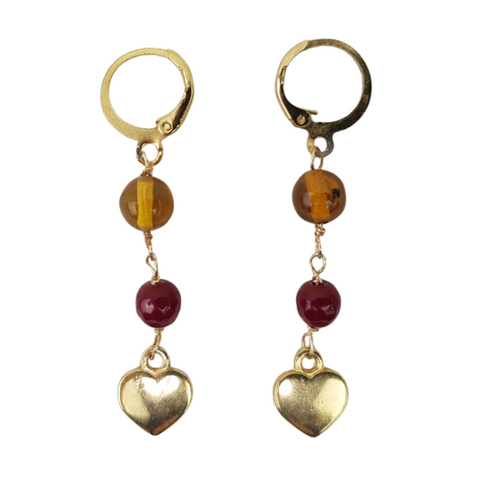 Arete con resina de ámbar