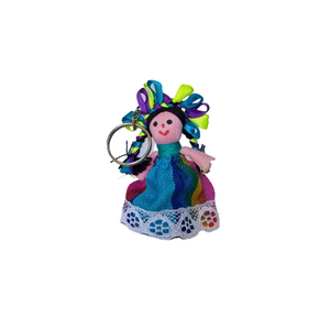 Llavero con muñequita de trapo otomí Lele