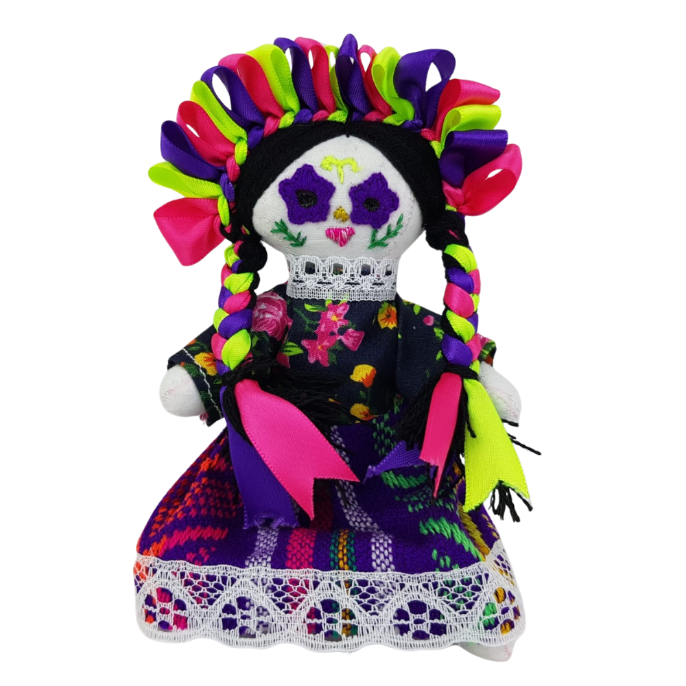 Muñequita catrina chica de trapo otomí Lele
