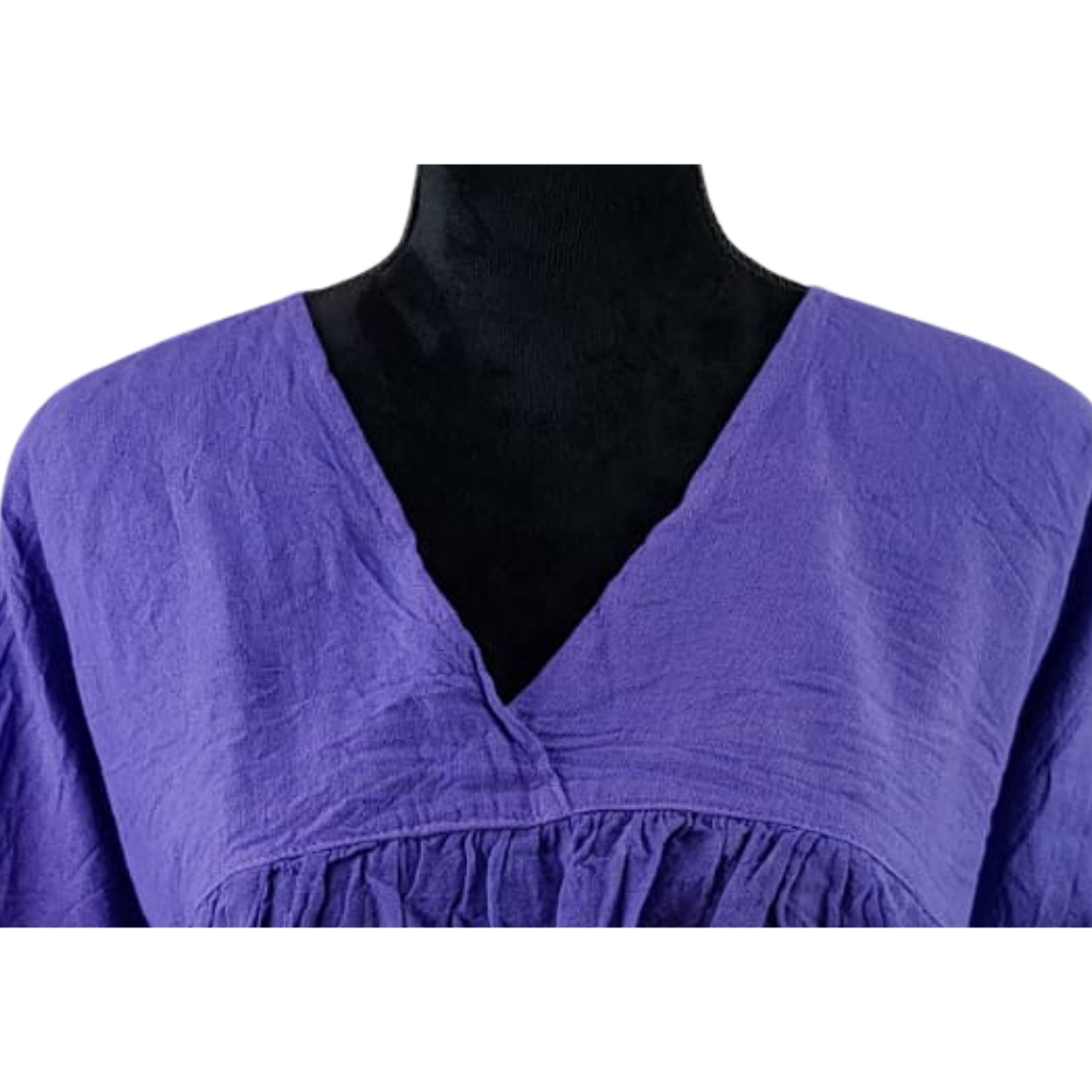 Blusa mariposa de manta con corte suelto, hecha en Oaxaca