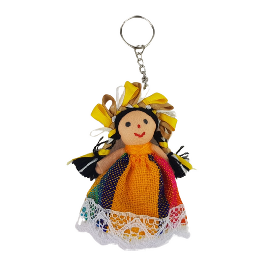 Llavero con muñequita de trapo otomí Lele