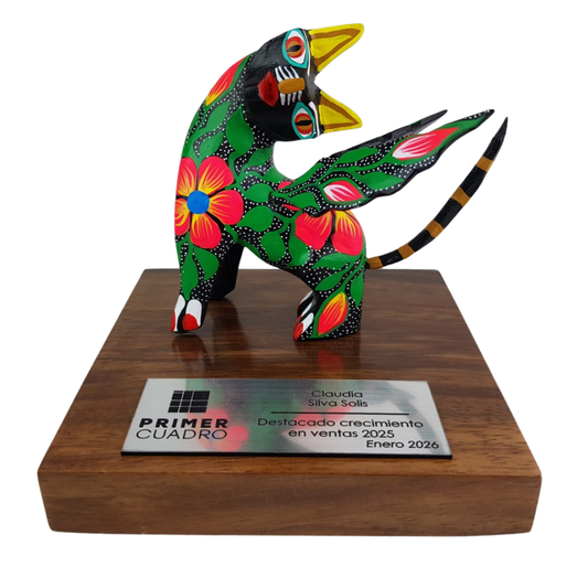 Trofeo Gato Alebrije Talla Madera Zapoteca | Obra de Autor