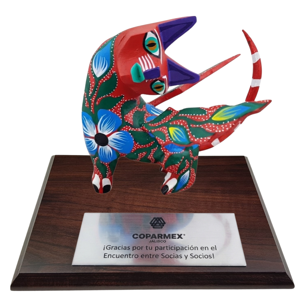 Trofeo Gato Alebrije Talla Madera Zapoteca | Obra de Autor