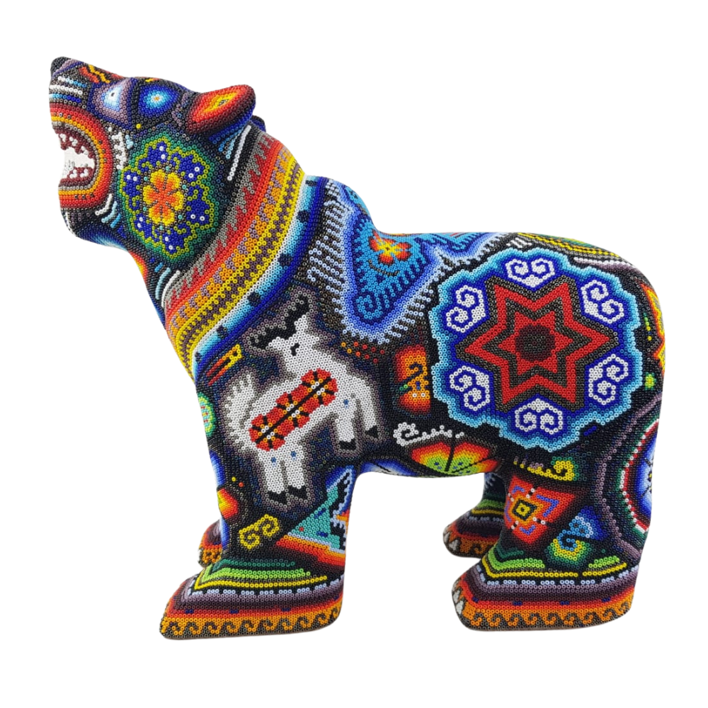 Oso de madera decoracion wixarica